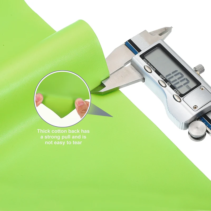 PU Faux Leather Fabric 0.4 Yards Synthetic Leather Material Light Green