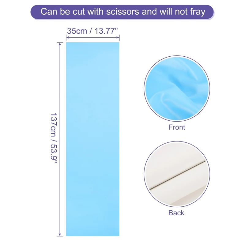 PU Faux Leather Fabric 0.4 Yards Synthetic Leather Material Light Blue
