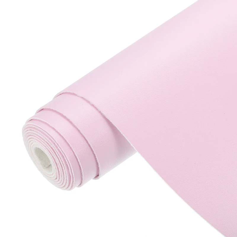 PU Faux Leather Fabric 0.4 Yards Synthetic Leather Material Pink
