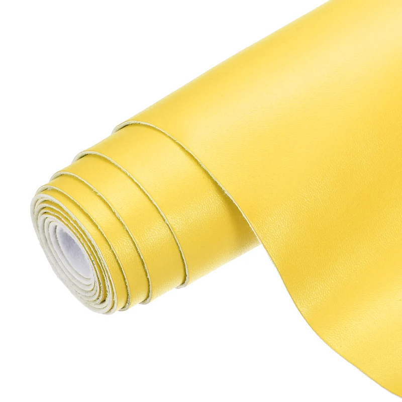 PU Faux Leather Fabric 0.4 Yards Synthetic Leather Material Yellow