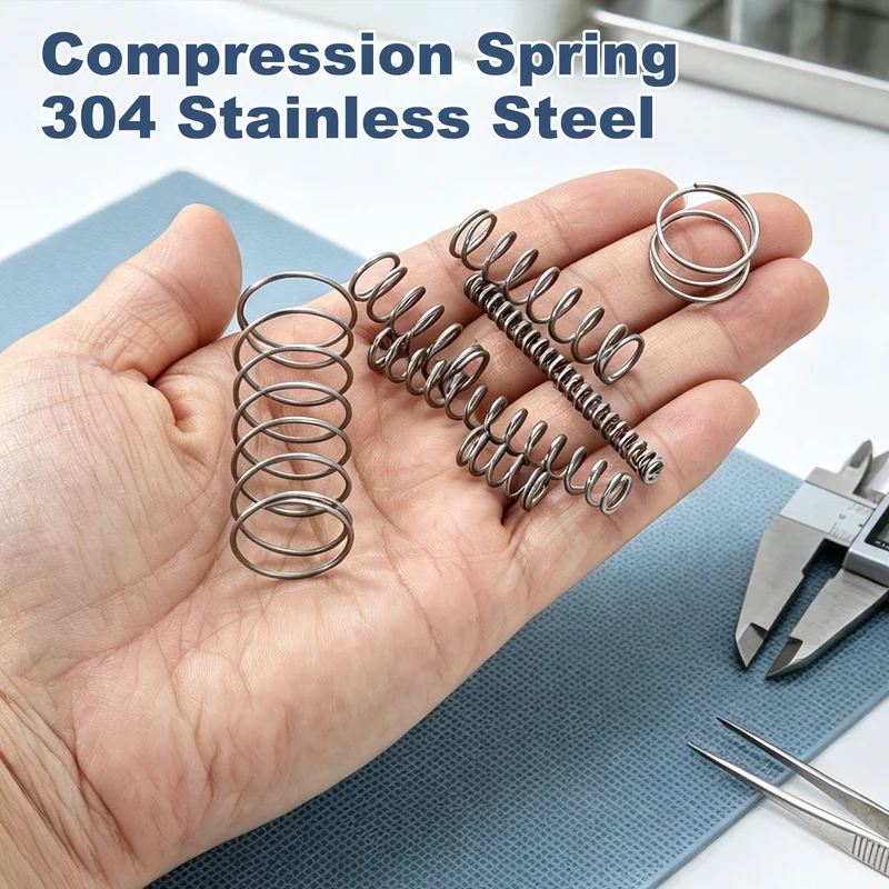 50Pcs SP 9714 Compression Spring 304 Stainless Steel, 0.011" GA, 5/32"x1"