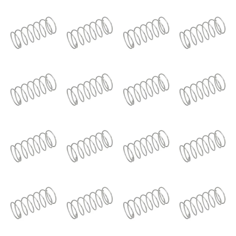 50pcs 304 Stainless Steel Compression Springs, 0.8mm x 15mm x 30mm, Silver Tone