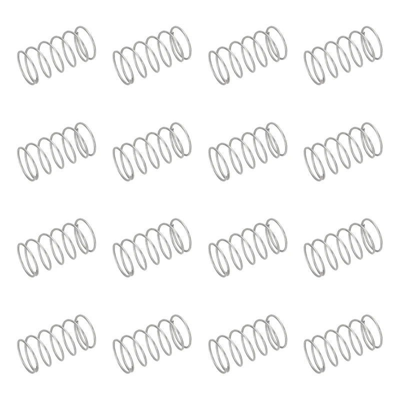 50pcs 304 Stainless Steel Compression Springs, 0.8mm x 15mm x 25mm, Silver Tone