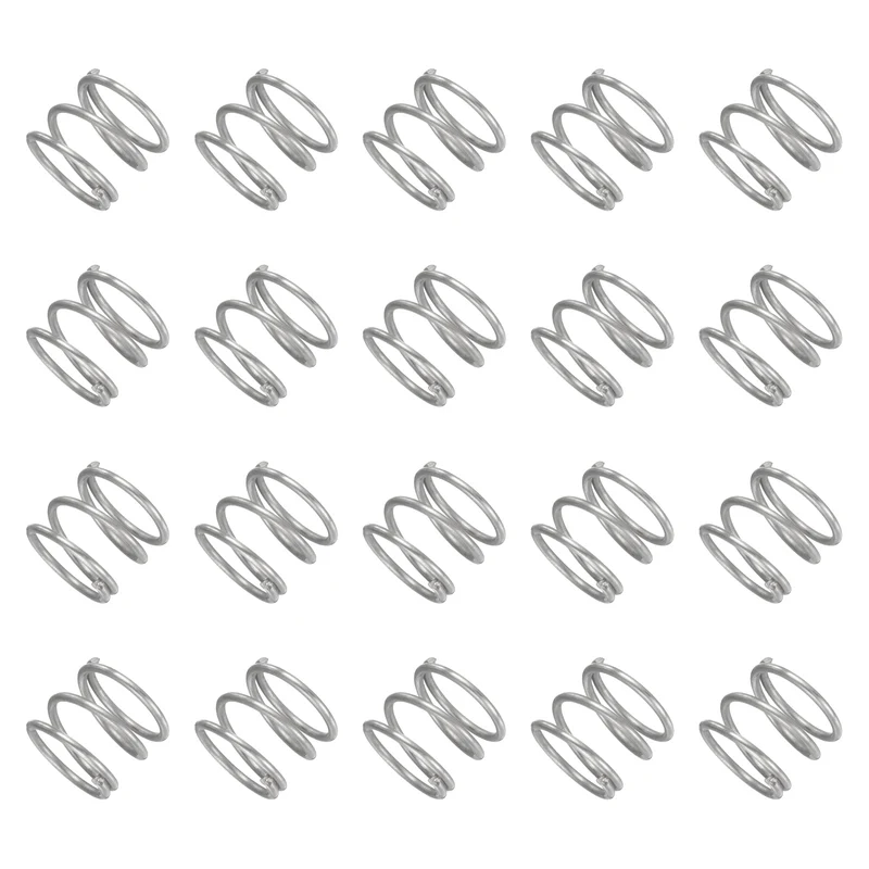 20Pcs Compression Spring 304 Stainless Steel, 1.2mm Wire, 14x10mm (ODxL)