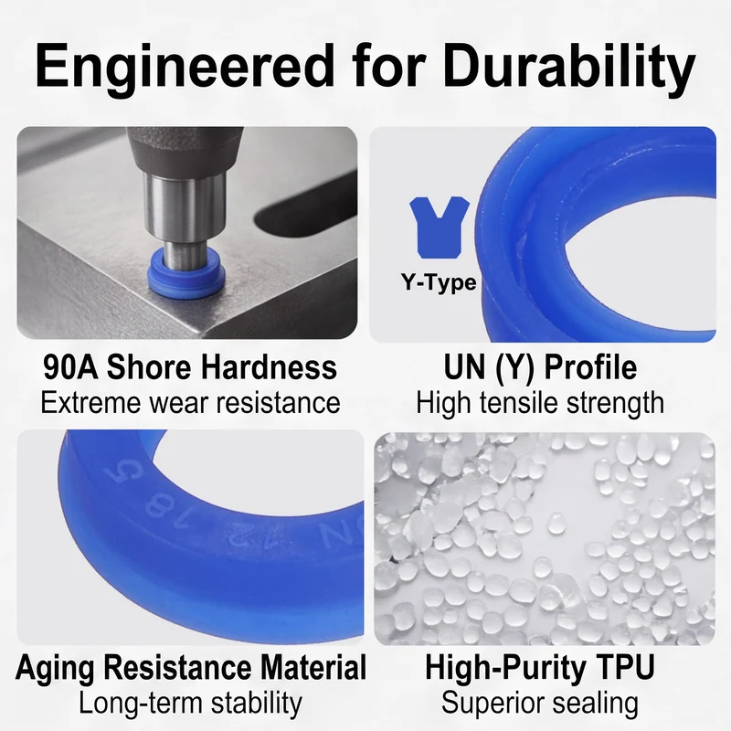 6 Pcs UN Radial Shaft Seal, 12mm ID x 18mm OD x 5mm Width TPU Oil Seal, Blue