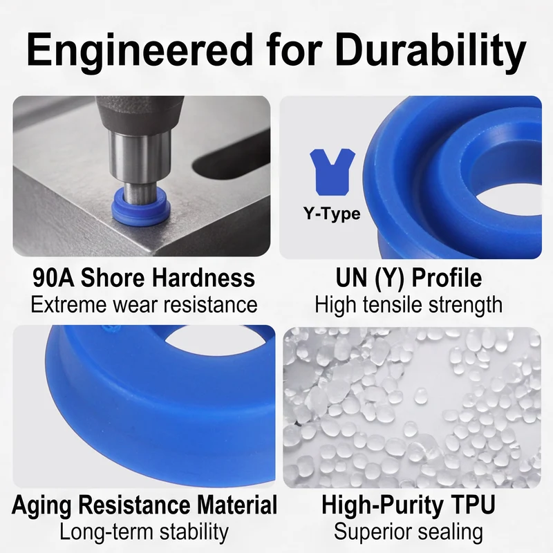 6 Pcs UN Radial Shaft Seal, 8mm ID x 18mm OD x 6mm Width TPU Oil Seal, Blue