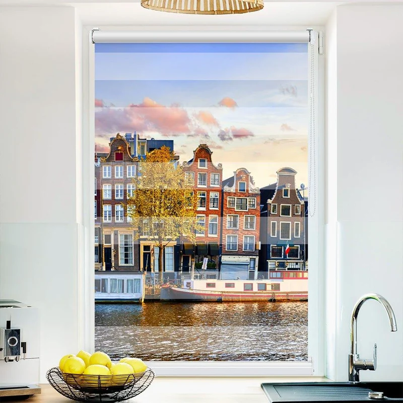 Klemmfix Doppelrollo "Amsterdam Gracht" | Klemm Doppelrollo