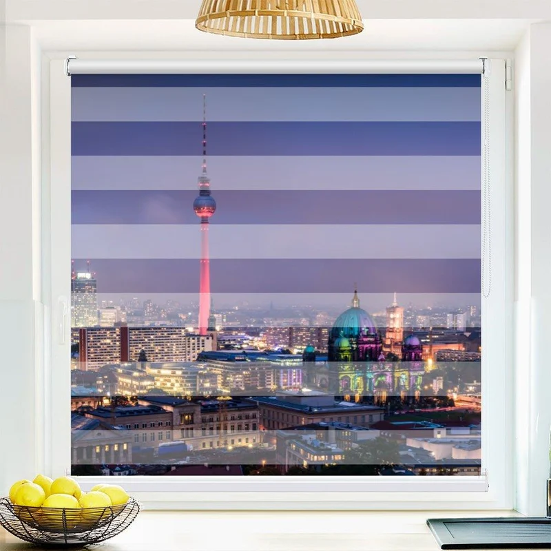 Klemmfix Doppelrollo "Berlin Skyline" | Klemm Doppelrollo