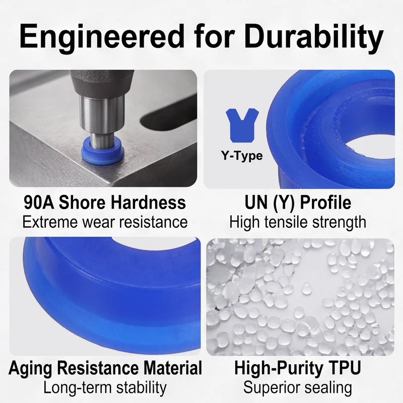 6 Pcs UN Radial Shaft Seal, 8mm ID x 16mm OD x 6mm Width TPU Oil Seal, Blue