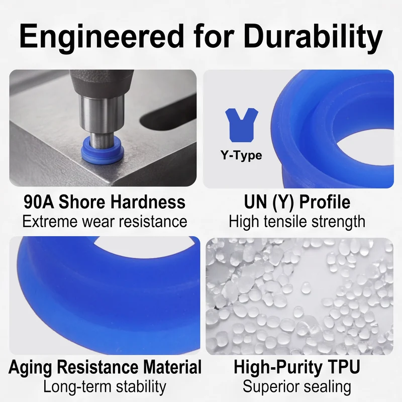 6 Pcs UN Radial Shaft Seal, 8mm ID x 14mm OD x 6mm Width TPU Oil Seal, Blue
