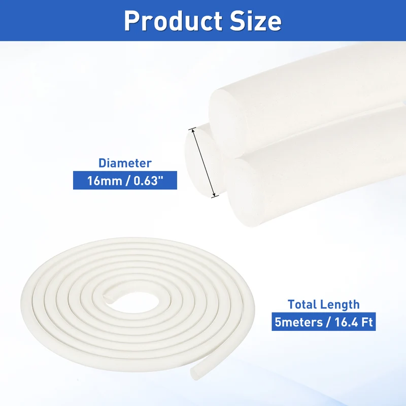 Foam Backer Rod, 5/8" x 16.4Ft Foamed Silicone Foam Caulk Saver, White