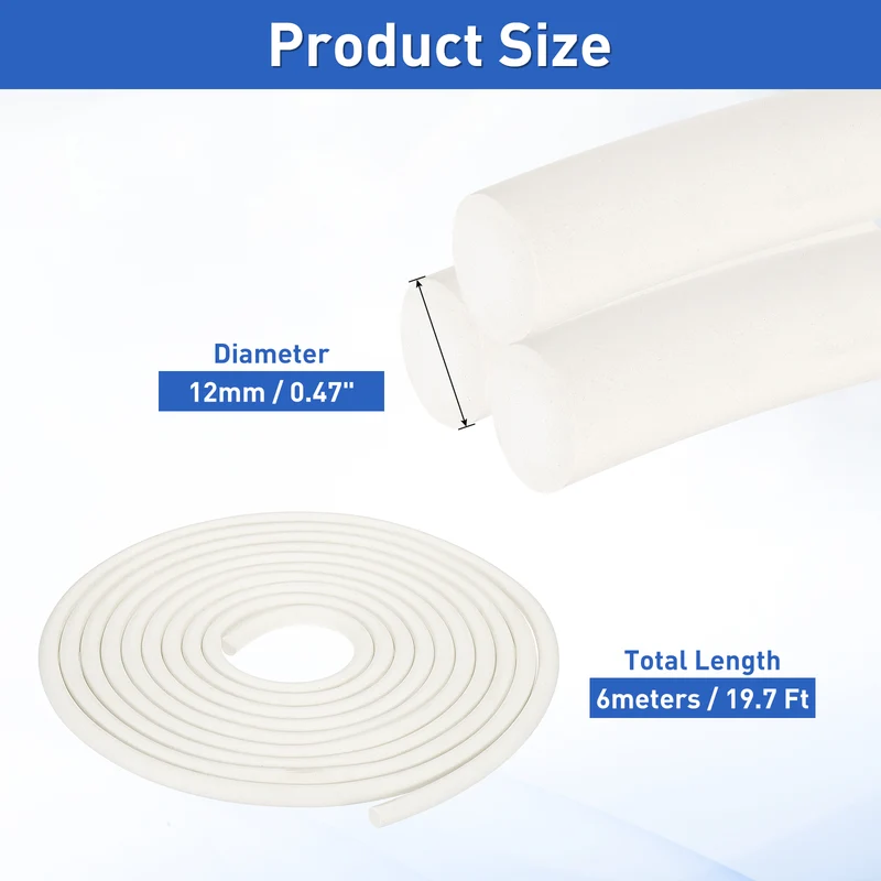 Foam Backer Rod, 15/32" x 19.7Ft Foamed Silicone Foam Caulk Saver, White