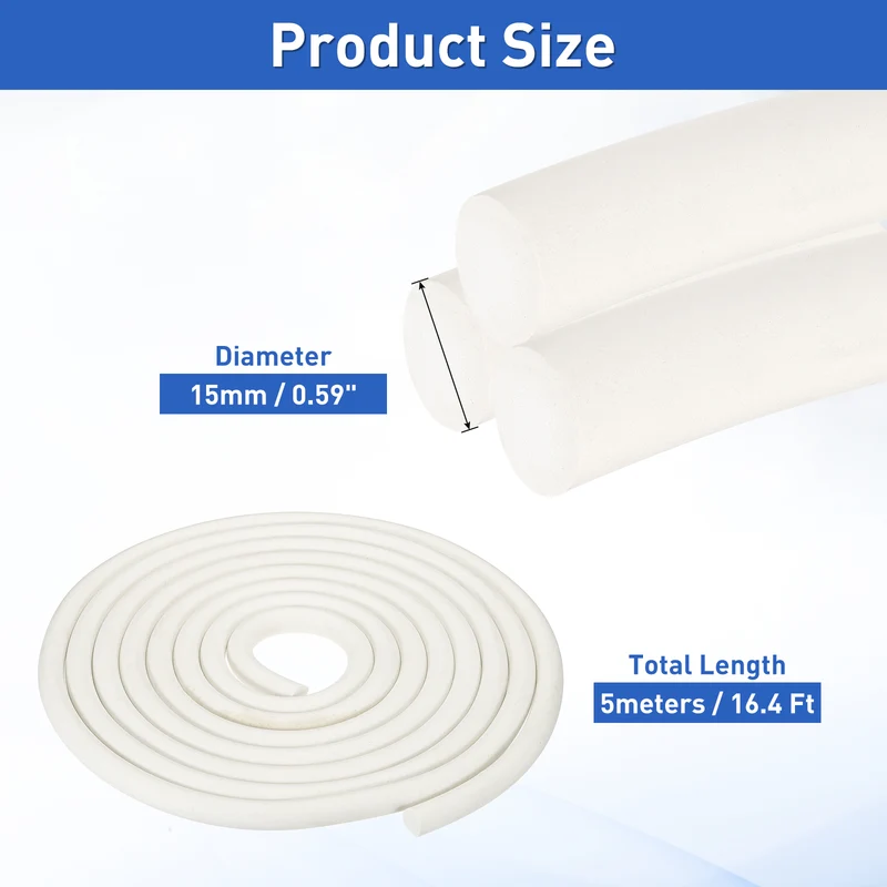 Foam Backer Rod, 19/32" x 16.4Ft Foamed Silicone Foam Caulk Saver, White