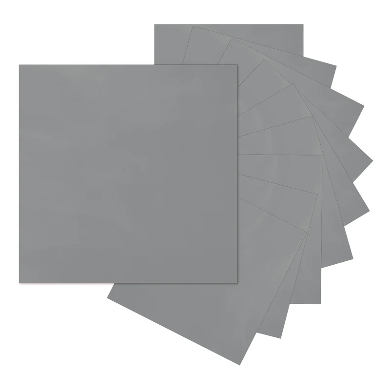 10Pcs Adhesive Vinyl Sheets Bundle,12”x12”Self Adhesive Vinyl, Gray