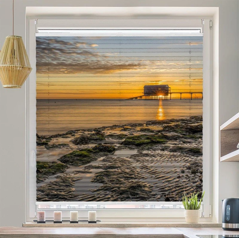 Plissee Motiv"Küste Meer Sonnenaufgang"