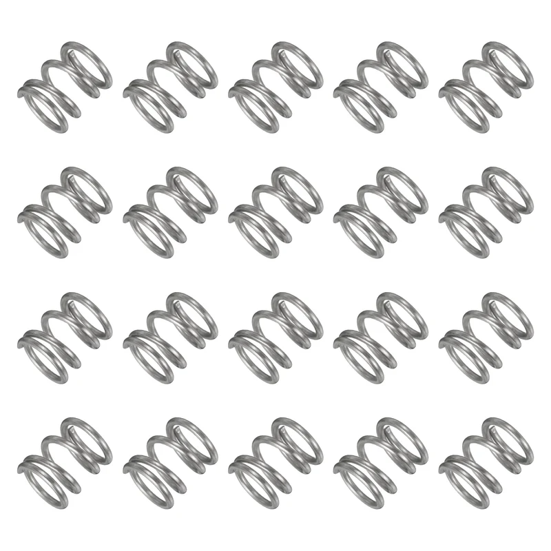 20Pcs Compression Spring 304 Stainless Steel, 1.2mm Wire, 10x10mm (ODxL)