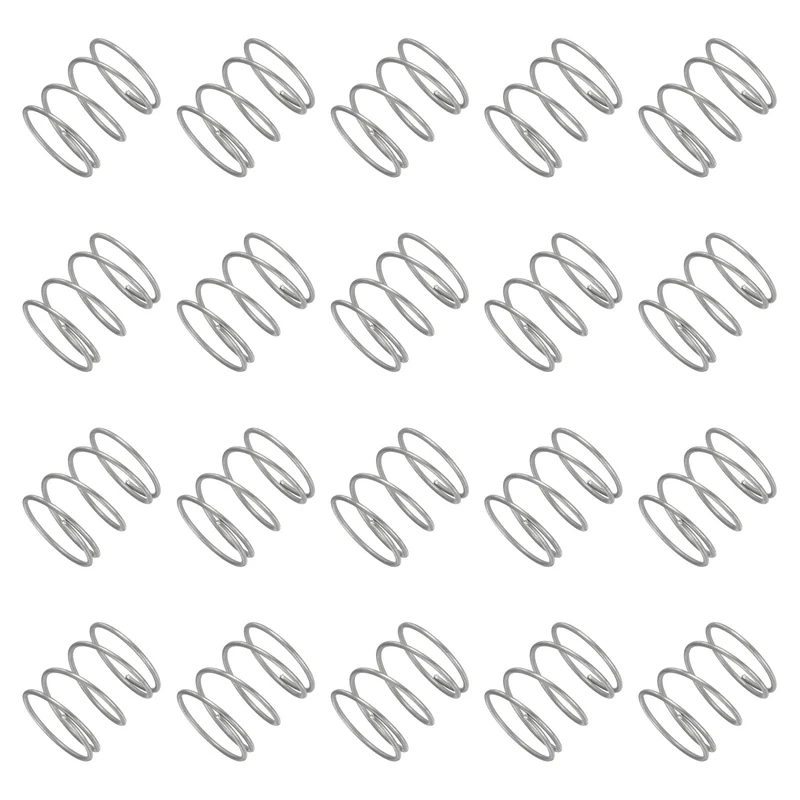 20Pcs Compression Spring 304 Stainless Steel, 1.2mm Wire, 20x20mm (ODxL)