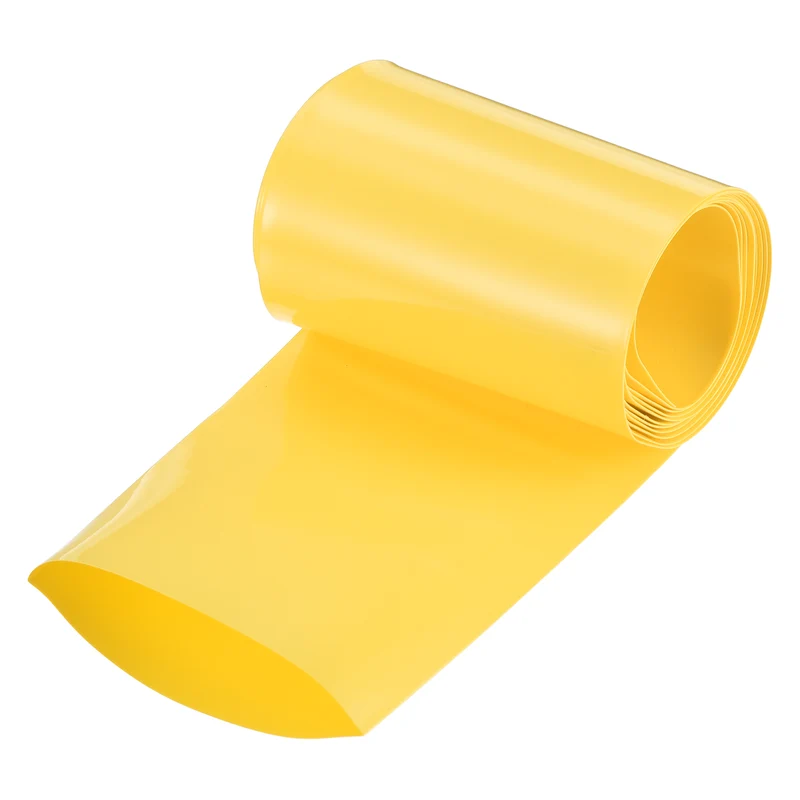 Battery Wrap, Heat Shrink Tubing, 75mm Flat Width 48mm ID, Yellow