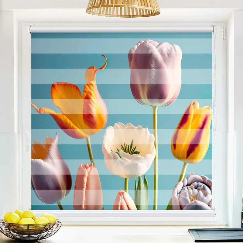 Klemmfix Doppelrollo "Blume pop art" | Klemm Doppelrollo
