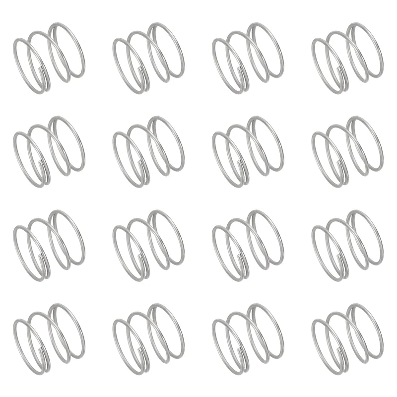 50pcs 304 Stainless Steel Compression Springs, 0.8mm x 15mm x 10mm, Silver Tone