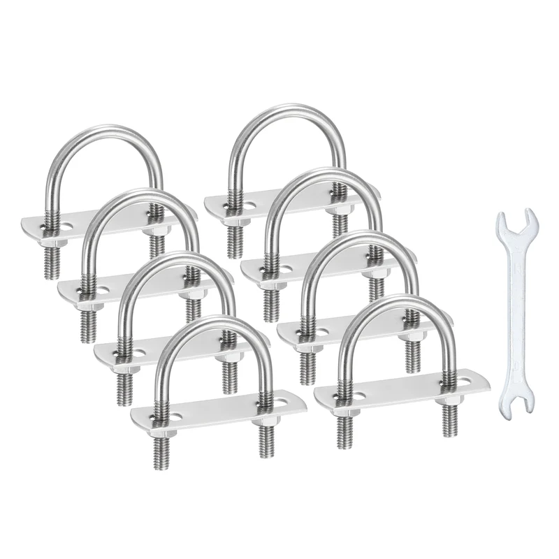 8Pcs M6 U-Bolts, Stainless Steel 2.12In(54mm) Inner Width 2.12In(54mm) Long