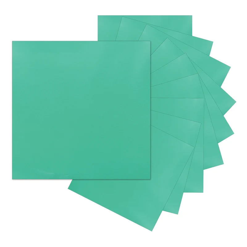 10Pcs Adhesive Vinyl Sheets Bundle,12”x12”Self Adhesive Vinyl, Deep Lake Green