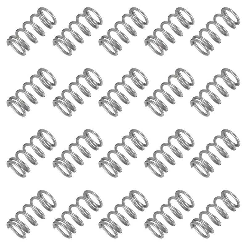 20Pcs Compression Spring 304 Stainless Steel, 1.2mm Wire, 10x20mm (ODxL)