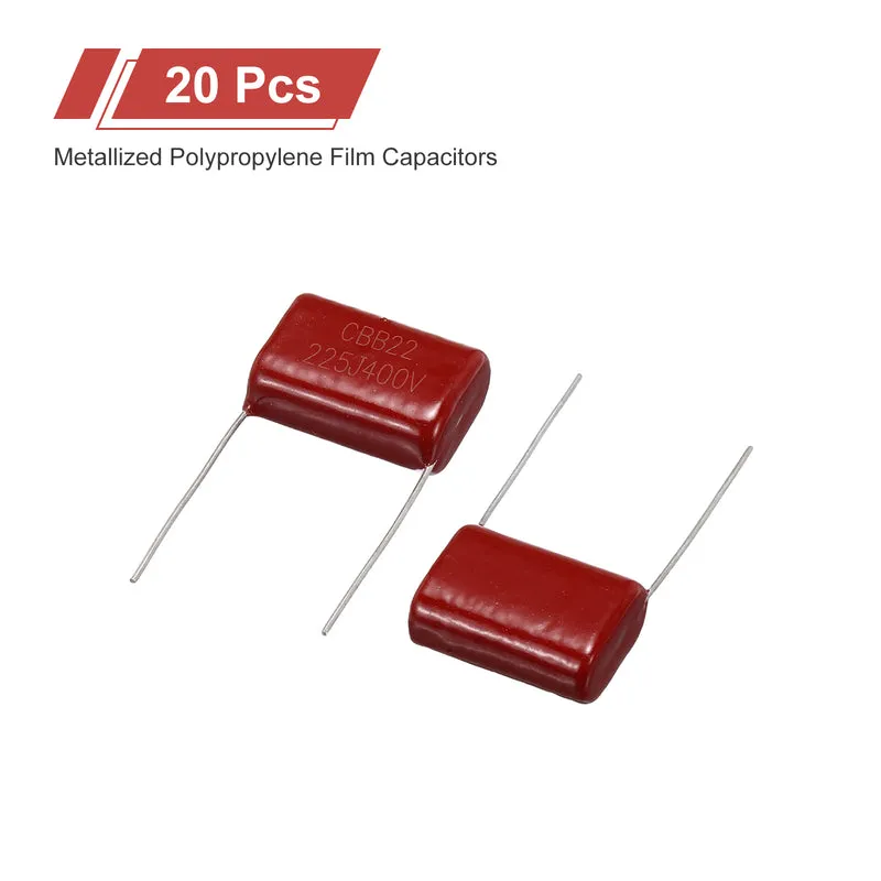 20Pcs CBB22 400V 225J 5% Tolerance Metallized Polypropylene Film Capacitors