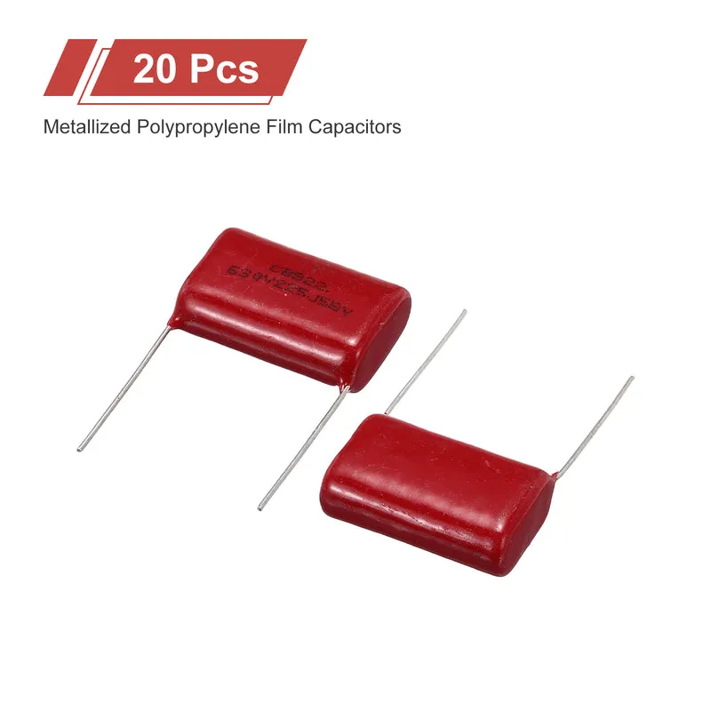 20Pcs CBB22 630V 225J 5% Tolerance Metallized Polypropylene Film Capacitors