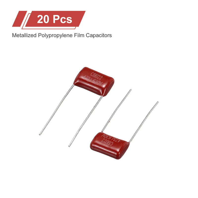 20Pcs CBB22 630V 472J 5% Tolerance Metallized Polypropylene Film Capacitors