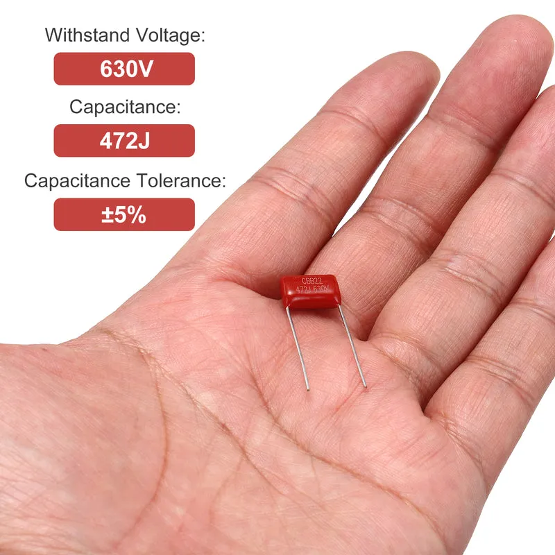 20Pcs CBB22 630V 472J 5% Tolerance Metallized Polypropylene Film Capacitors