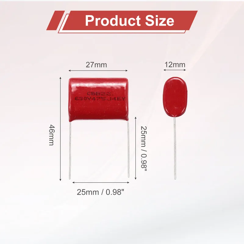 20Pcs CBB22 630V 475J 5% Tolerance Metallized Polypropylene Film Capacitors