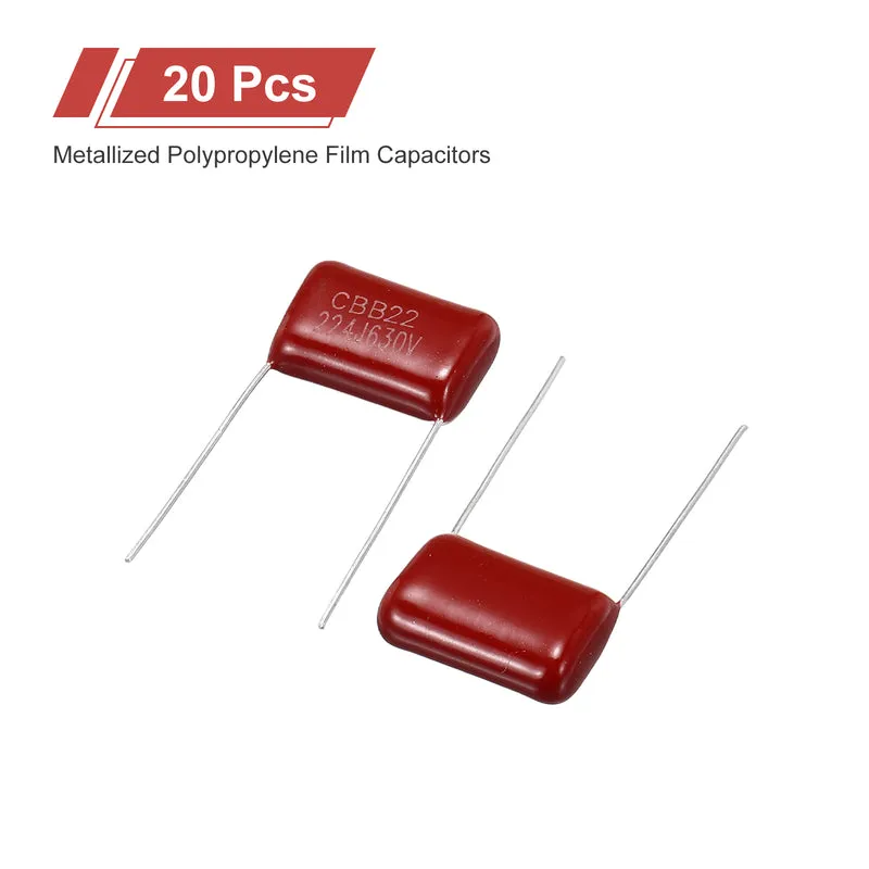 20Pcs CBB22 630V 224J 5% Tolerance Metallized Polypropylene Film Capacitors