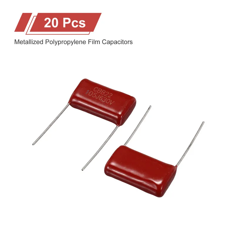 20Pcs CBB22 630V 105J 5% Tolerance Metallized Polypropylene Film Capacitors