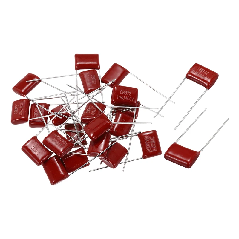 20Pcs CBB22 400V 104J 5% Tolerance Metallized Polypropylene Film Capacitors