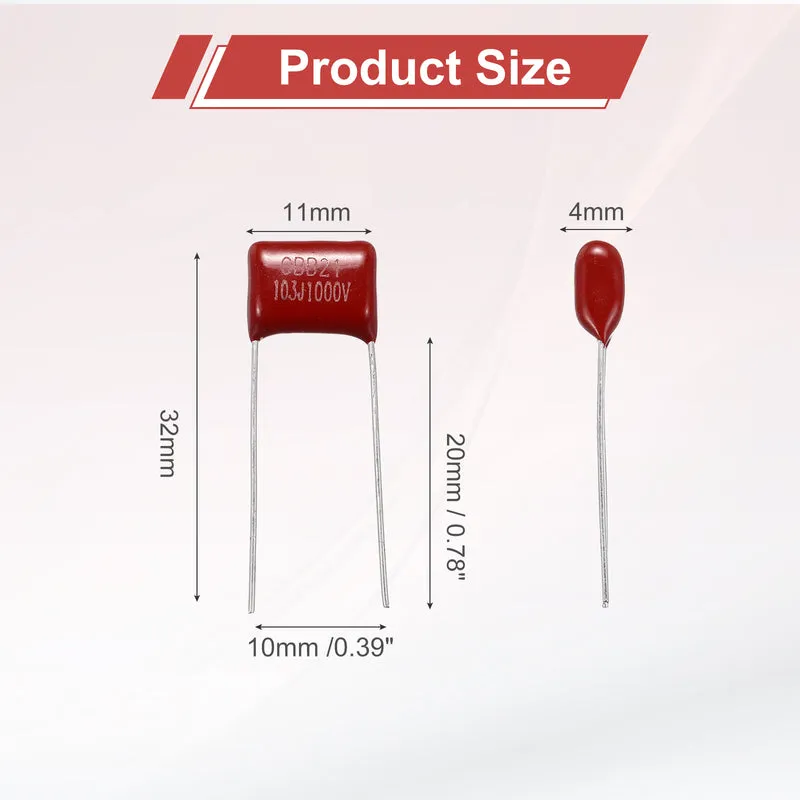 20Pcs CBB22 1000V 103J 5% Tolerance Metallized Polypropylene Film Capacitors