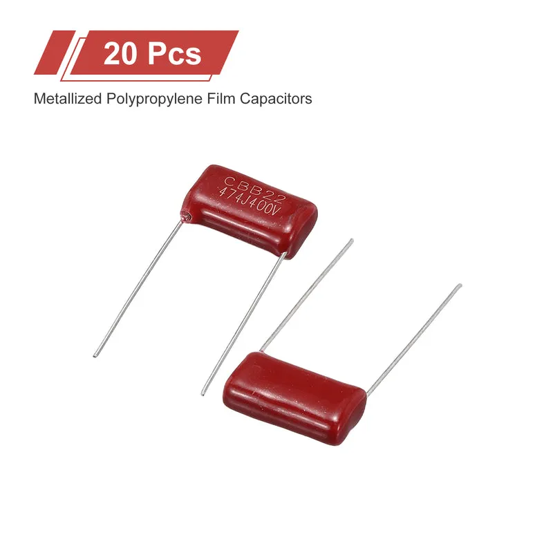 20Pcs CBB22 400V 474J 5% Tolerance Metallized Polypropylene Film Capacitors