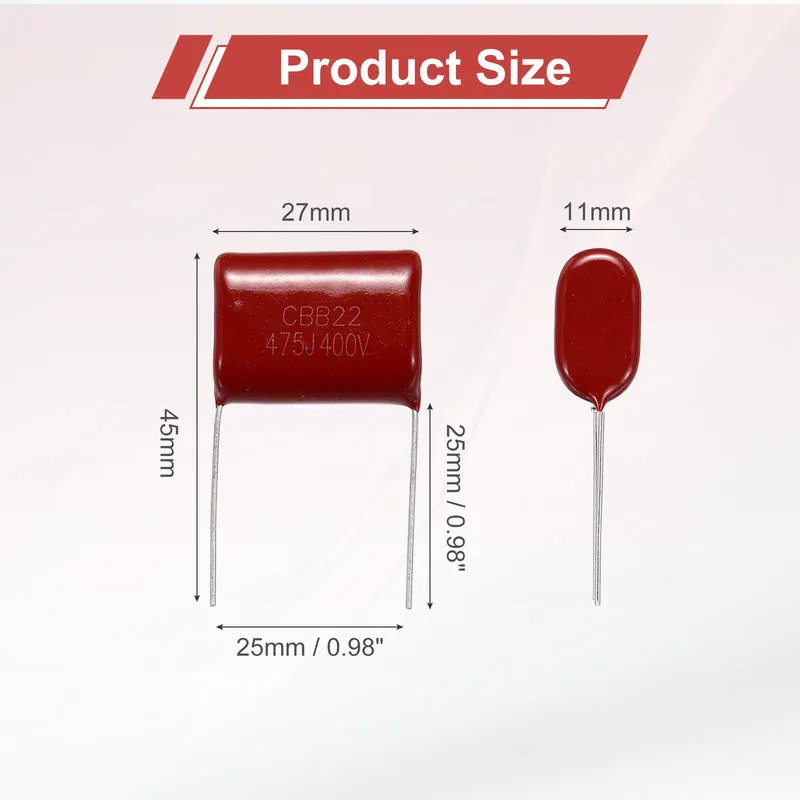 20Pcs CBB22 400V 475J 5% Tolerance Metallized Polypropylene Film Capacitors