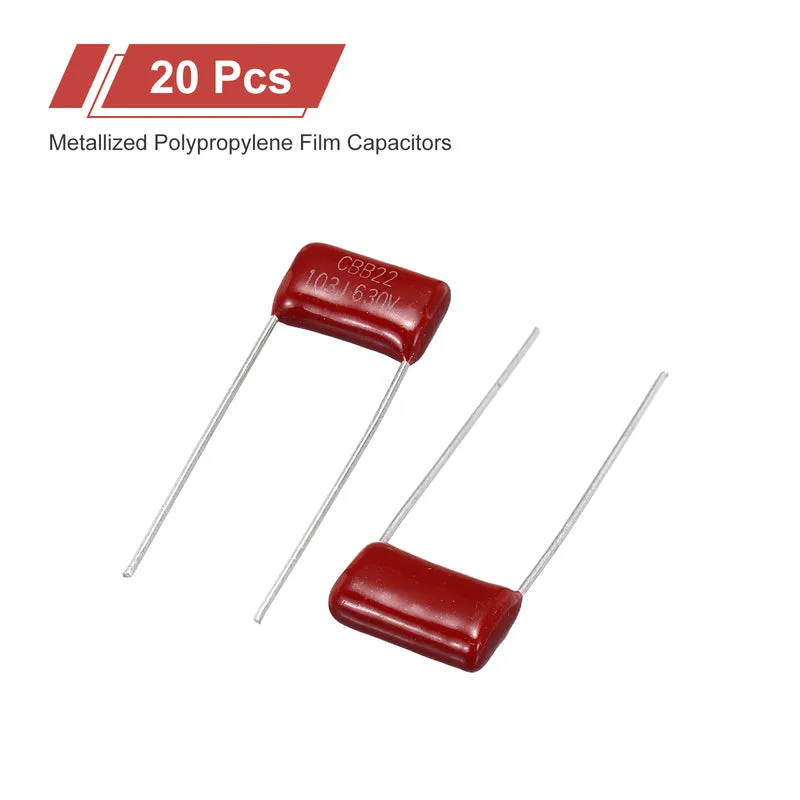 20Pcs CBB22 630V 103J 5% Tolerance Metallized Polypropylene Film Capacitors