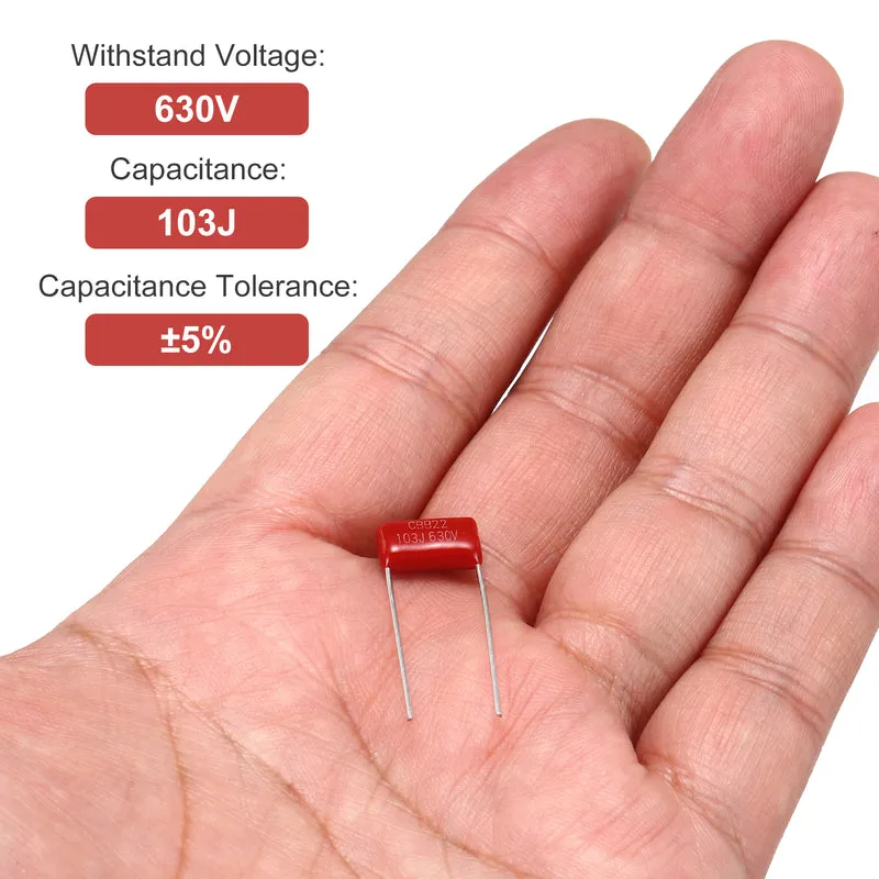 20Pcs CBB22 630V 103J 5% Tolerance Metallized Polypropylene Film Capacitors