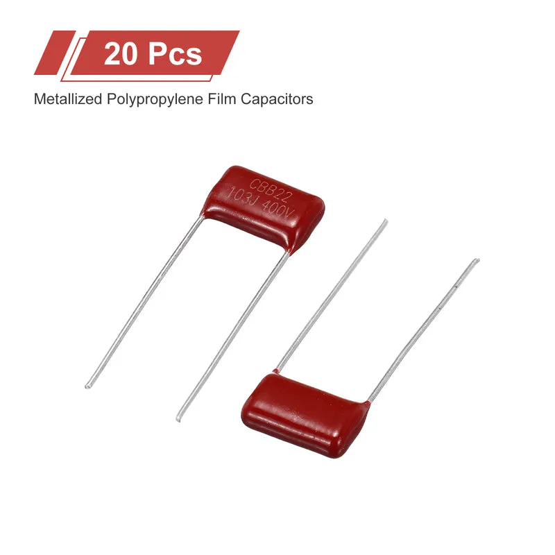 20Pcs CBB22 400V 103J 5% Tolerance Metallized Polypropylene Film Capacitors