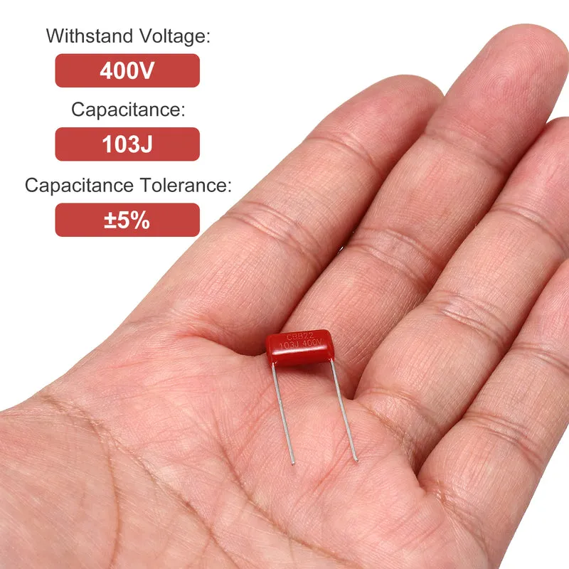 20Pcs CBB22 400V 103J 5% Tolerance Metallized Polypropylene Film Capacitors