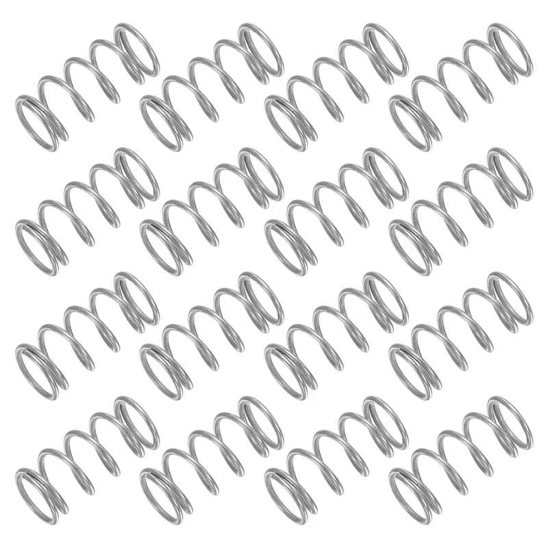 30Pcs Compression Spring 304 Stainless Steel, 1mm Wire, 10x20mm (ODxL)
