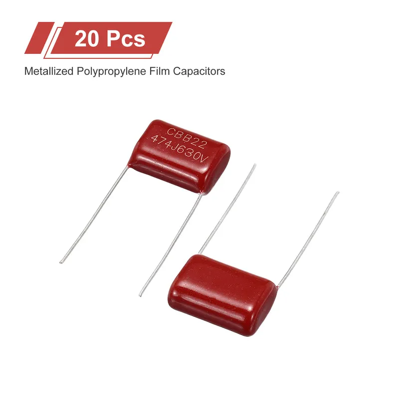 20Pcs CBB22 630V 474J 5% Tolerance Metallized Polypropylene Film Capacitors