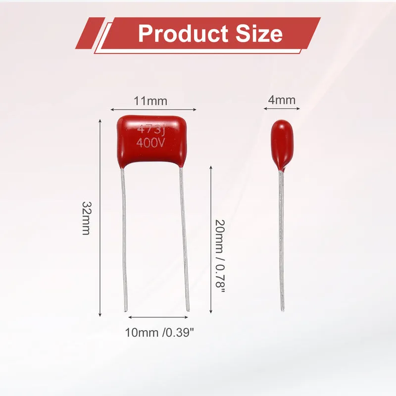 20Pcs CBB22 400V 473J 5% Tolerance Metallized Polypropylene Film Capacitors