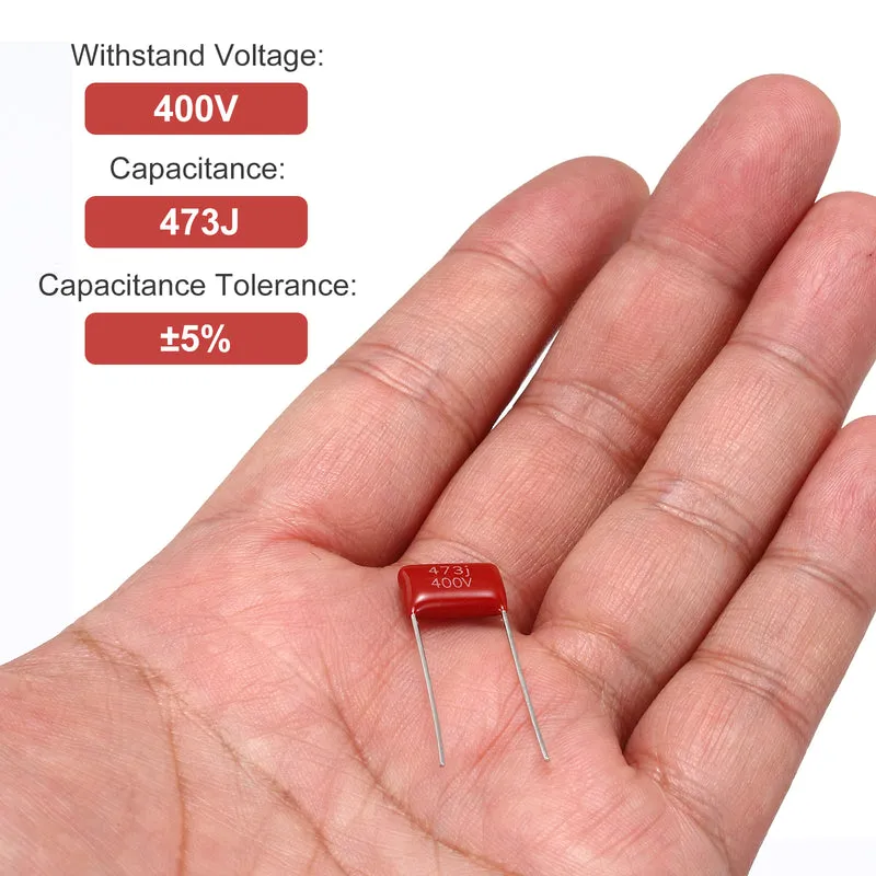 20Pcs CBB22 400V 473J 5% Tolerance Metallized Polypropylene Film Capacitors