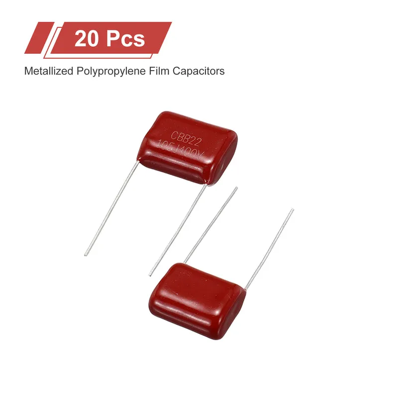 20Pcs CBB22 400V 105J 5% Tolerance Metallized Polypropylene Film Capacitors