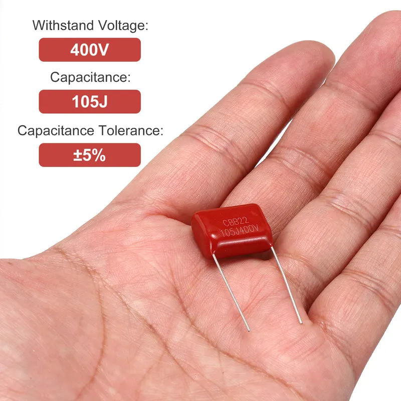 20Pcs CBB22 400V 105J 5% Tolerance Metallized Polypropylene Film Capacitors