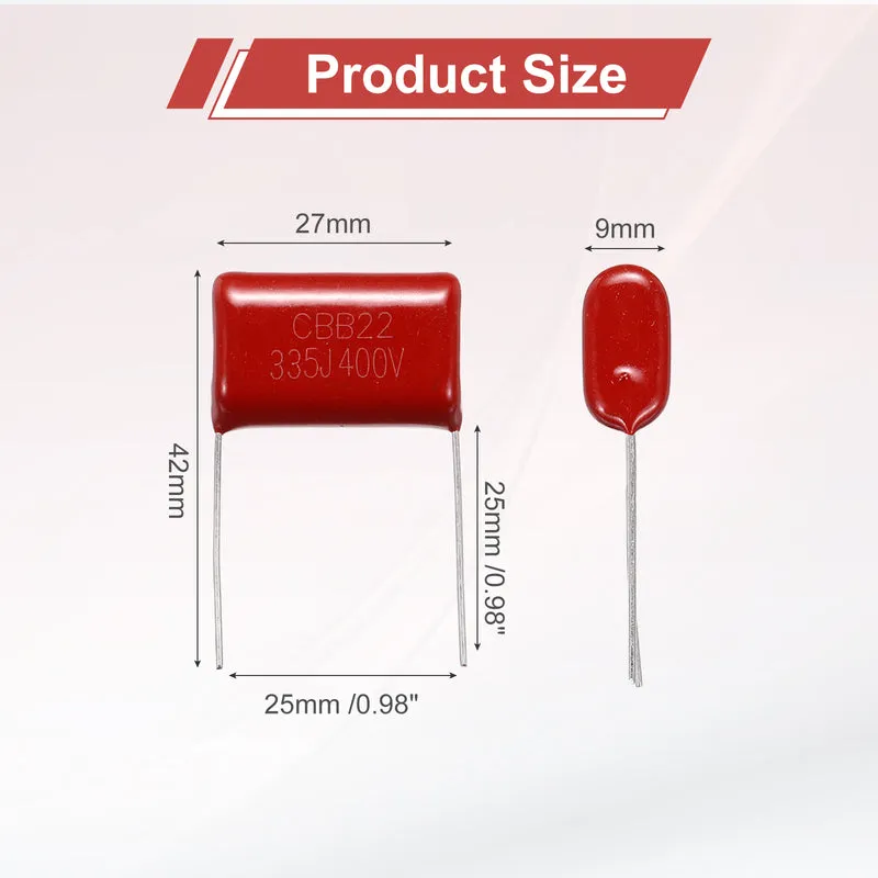 20Pcs CBB22 400V 335J 5% Tolerance Metallized Polypropylene Film Capacitors