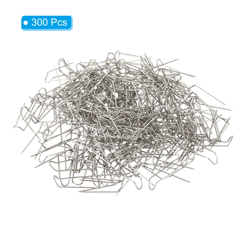 Fork Pins, 300 Pcs Stainless Steel Sewing U-Pins 0.8" Double Blocking Pin for Sewing Jewelry Fabric Craft DIY, Silver